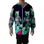 Bear Astronaut Futuristic Kids  Hooded Windbreaker