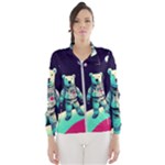 Bear Astronaut Futuristic Women s Windbreaker