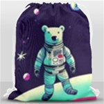 Bear Astronaut Futuristic Drawstring Bag (Large)