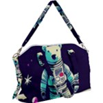 Bear Astronaut Futuristic Canvas Crossbody Bag