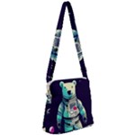 Bear Astronaut Futuristic Zipper Messenger Bag