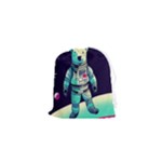 Bear Astronaut Futuristic Drawstring Pouch (XS)