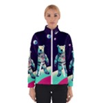 Bear Astronaut Futuristic Women s Bomber Jacket