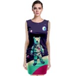 Bear Astronaut Futuristic Classic Sleeveless Midi Dress