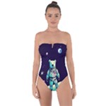 Bear Astronaut Futuristic Tie Back One Piece Swimsuit
