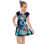 Bear Astronaut Futuristic Kids  Cap Sleeve Dress