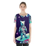 Bear Astronaut Futuristic Skirt Hem Sports Top
