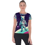 Bear Astronaut Futuristic Short Sleeve Sports Top 