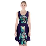 Bear Astronaut Futuristic Racerback Midi Dress