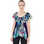 Bear Astronaut Futuristic Lace Front Dolly Top