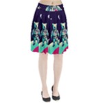 Bear Astronaut Futuristic Pleated Skirt