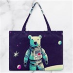 Bear Astronaut Futuristic Zipper Medium Tote Bag