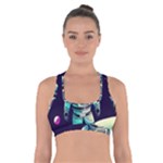 Bear Astronaut Futuristic Cross Back Sports Bra