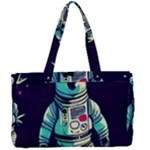 Bear Astronaut Futuristic Canvas Work Bag