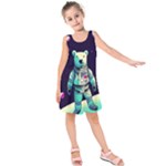 Bear Astronaut Futuristic Kids  Sleeveless Dress