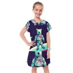 Bear Astronaut Futuristic Kids  Drop Waist Dress