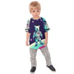 Bear Astronaut Futuristic Kids  Raglan T-Shirt