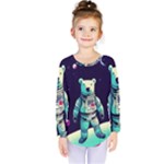 Bear Astronaut Futuristic Kids  Long Sleeve T-Shirt