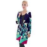 Bear Astronaut Futuristic Hooded Pocket Cardigan