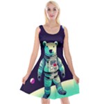 Bear Astronaut Futuristic Reversible Velvet Sleeveless Dress