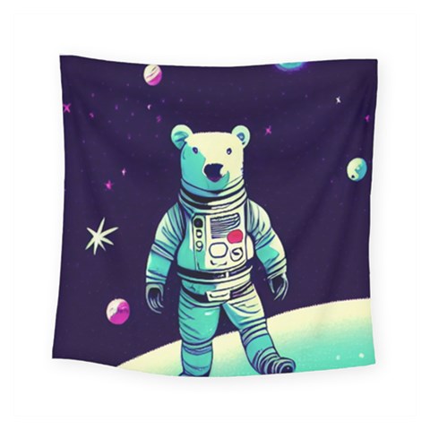 Bear Astronaut Futuristic Square Tapestry (Small) from ArtsNow.com