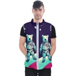 Bear Astronaut Futuristic Men s Puffer Vest