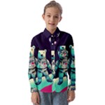 Bear Astronaut Futuristic Kids  Long Sleeve Shirt