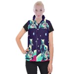 Bear Astronaut Futuristic Women s Button Up Vest
