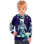 Bear Astronaut Futuristic Kids  Hooded Pullover