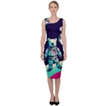 Bear Astronaut Futuristic Sleeveless Pencil Dress