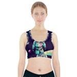 Bear Astronaut Futuristic Sports Bra With Pocket