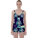 Bear Astronaut Futuristic Tie Front Two Piece Tankini