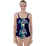 Bear Astronaut Futuristic Twist Front Tankini Set