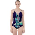 Bear Astronaut Futuristic Cut Out Top Tankini Set