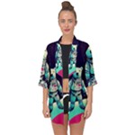 Bear Astronaut Futuristic Open Front Chiffon Kimono