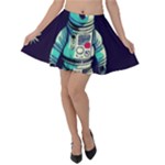 Bear Astronaut Futuristic Velvet Skater Skirt