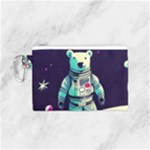 Bear Astronaut Futuristic Canvas Cosmetic Bag (Small)