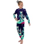 Bear Astronaut Futuristic Kids  Long Sleeve Set 
