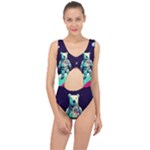 Bear Astronaut Futuristic Center Cut Out Swimsuit