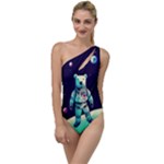 Bear Astronaut Futuristic To One Side Swimsuit