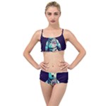 Bear Astronaut Futuristic Layered Top Bikini Set