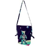 Bear Astronaut Futuristic Folding Shoulder Bag