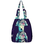 Bear Astronaut Futuristic Center Zip Backpack