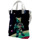 Bear Astronaut Futuristic Canvas Messenger Bag