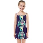 Bear Astronaut Futuristic Kids  Summer Sun Dress