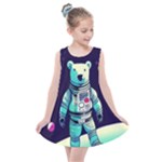 Bear Astronaut Futuristic Kids  Summer Dress