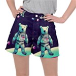 Bear Astronaut Futuristic Women s Ripstop Shorts