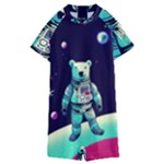 Bear Astronaut Futuristic Kids  Boyleg Half Suit Swimwear