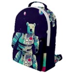 Bear Astronaut Futuristic Flap Pocket Backpack (Small)