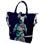 Bear Astronaut Futuristic Buckle Top Tote Bag